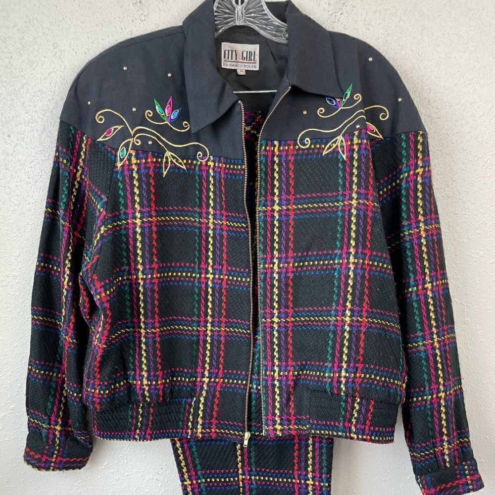 Vintage City Girl by Nancy Bolen Matching Jacket and Stirrup Pants Size 10 EUC